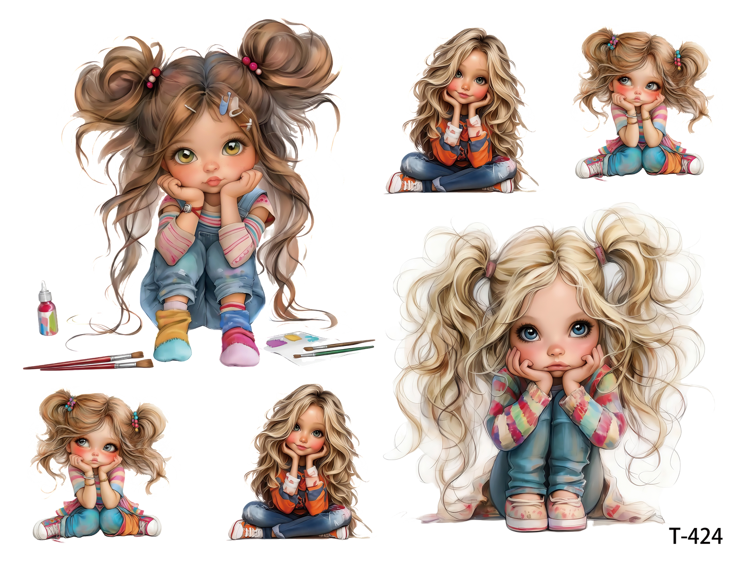 T421-T430 3D pre-cut embossed sticker 1pcs(4.92*3.74 inch) T424