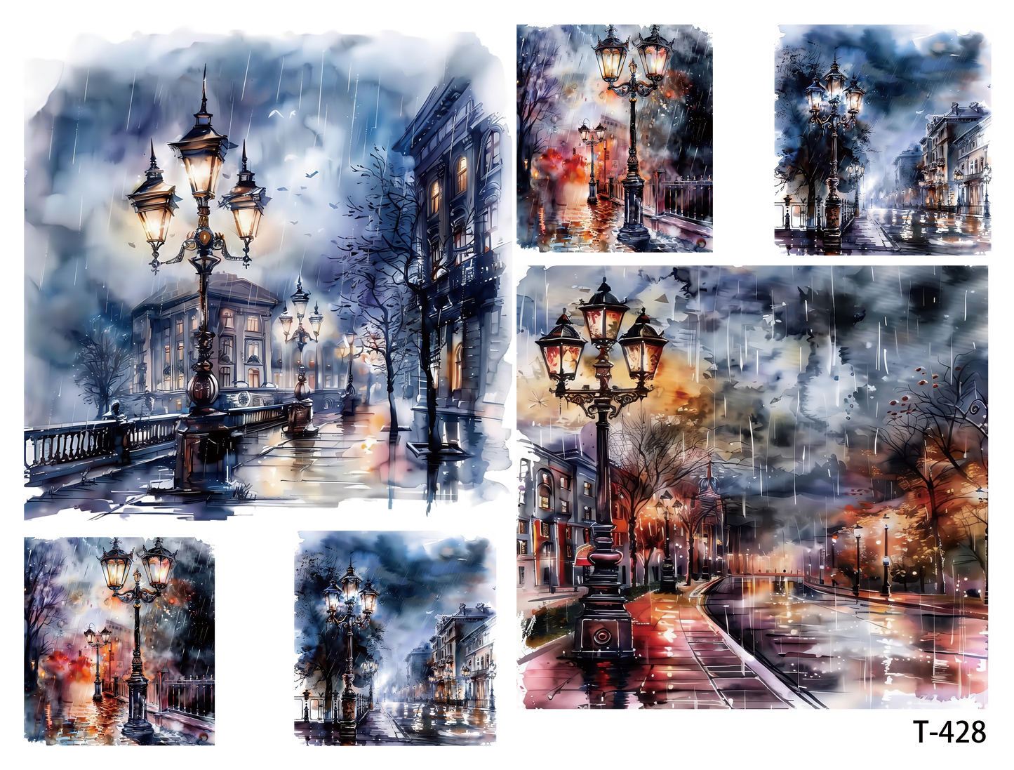 T421-T430 3D pre-cut embossed sticker 1pcs(4.92*3.74 inch) T428