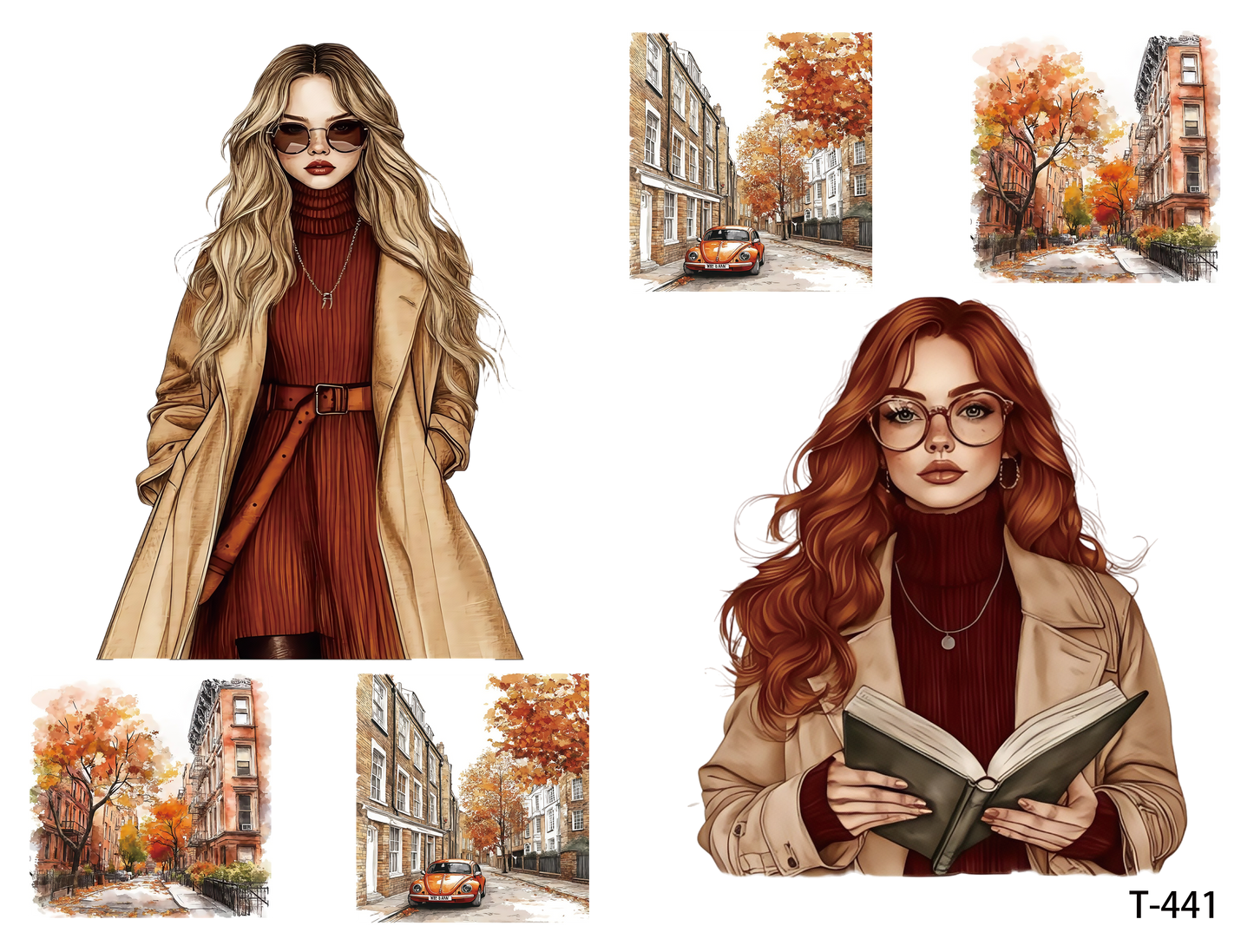 T441-T443 3D pre-cut embossed sticker 1pcs(4.92*3.74 inch) T441