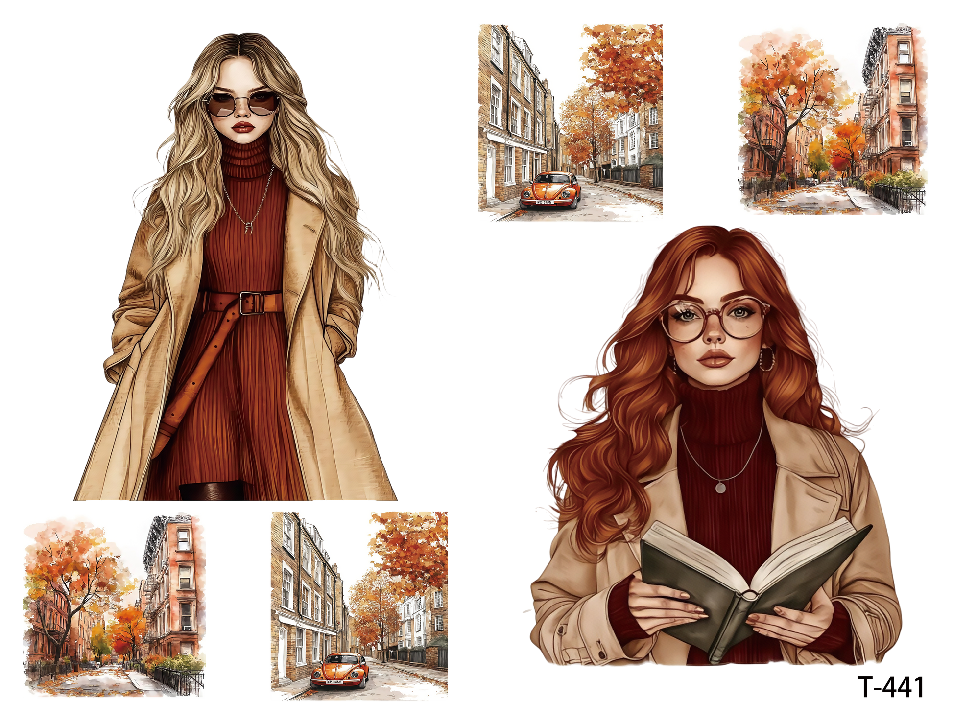 T441-T443 3D pre-cut embossed sticker 1pcs(4.92*3.74 inch) T441