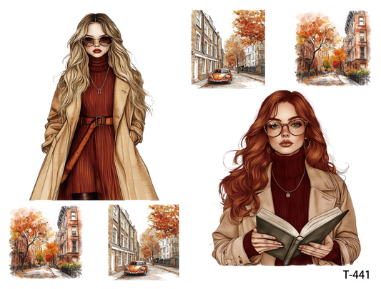 T441-T443 3D pre-cut embossed sticker 1pcs(4.92*3.74 inch) T441