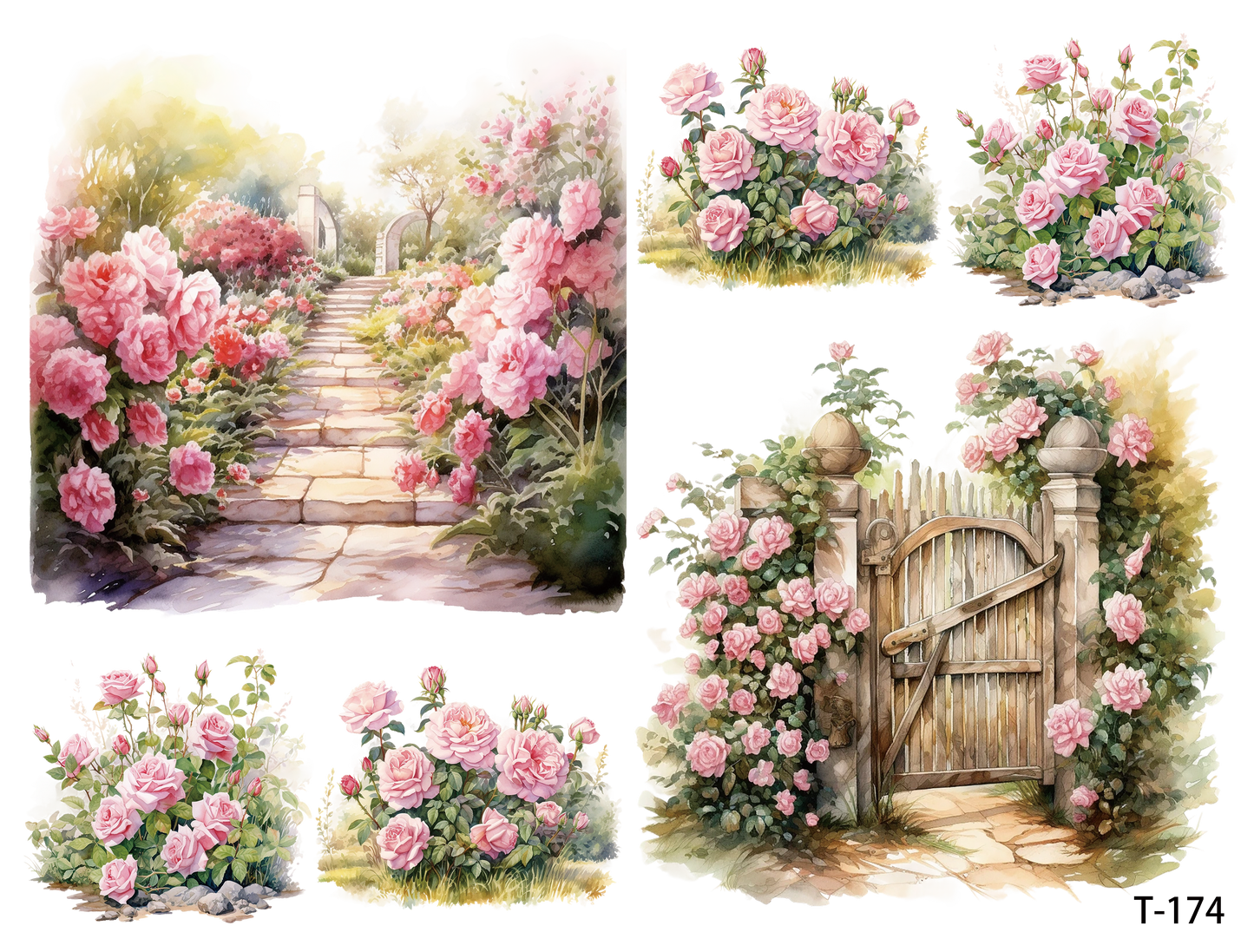 T171-T180 3D pre-cut embossed sticker 1pcs(4.92*3.74 inch) T174