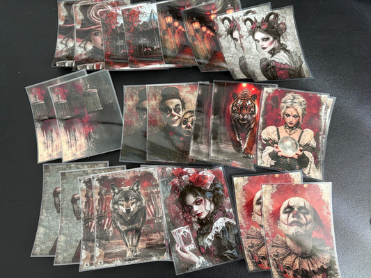 X01 PET background sticker junk journal, scrapbooking,bullet journal, card making 1pack 24 pcs (pattern size 6.4*8.7 cm)