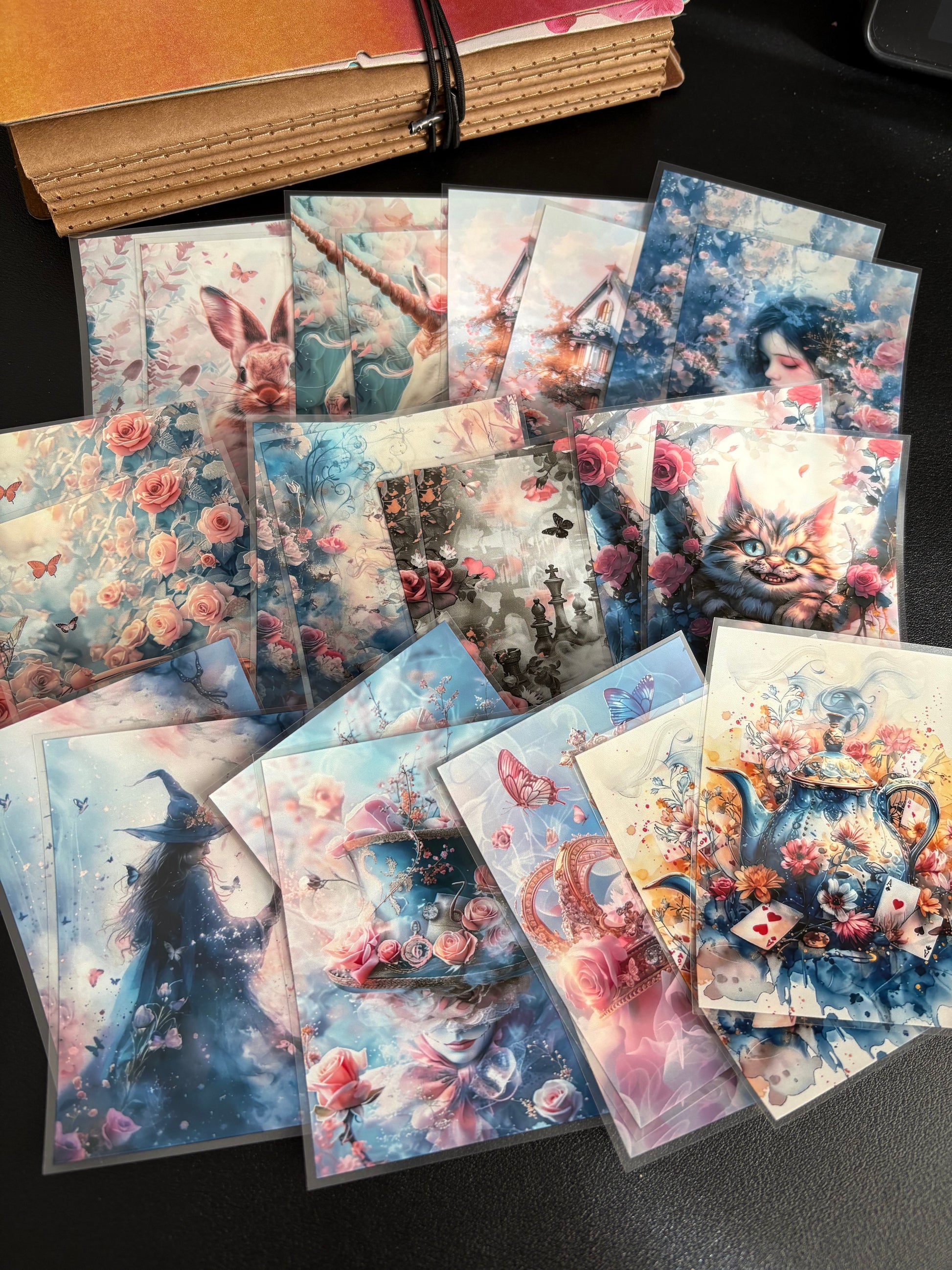 X06 PET background sticker junk journal, scrapbooking,bullet journal, card making 1pack 24 pcs (pattern size 6.4*8.7 cm)