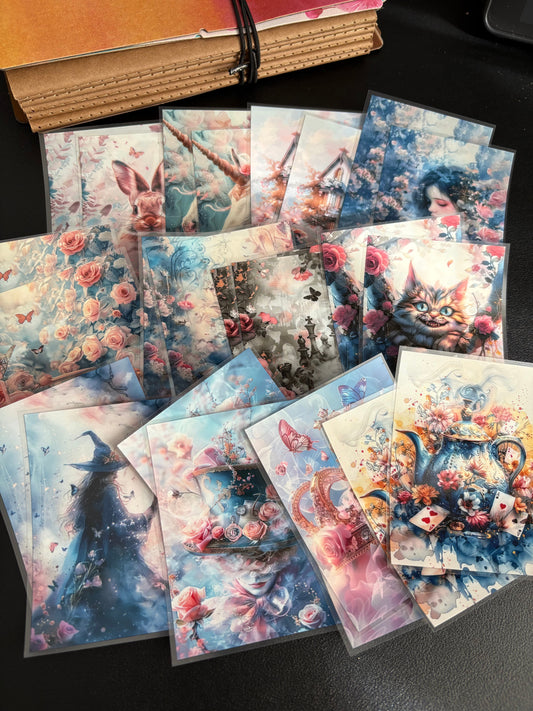 X06 PET background sticker junk journal, scrapbooking,bullet journal, card making 1pack 24 pcs (pattern size 6.4*8.7 cm)