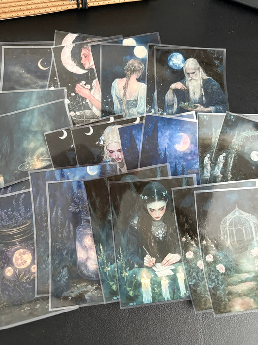 X14 PET background sticker junk journal, scrapbooking,bullet journal, card making 1pack 24 pcs (pattern size 6.4*8.7 cm)