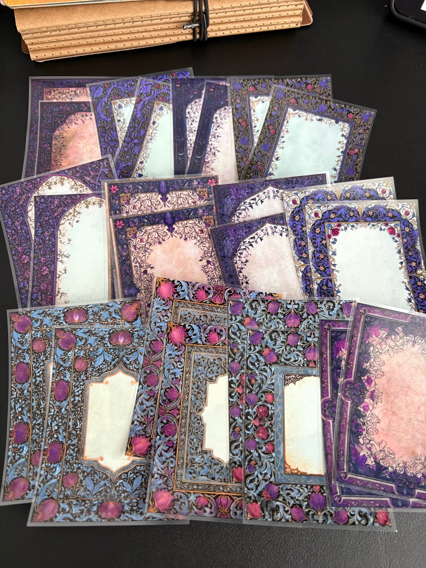 X15 PET background sticker junk journal, scrapbooking,bullet journal, card making 1pack 24 pcs (pattern size 6.4*8.7 cm)