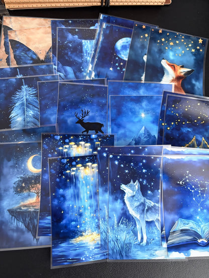 X18 PET background sticker junk journal, scrapbooking,bullet journal, card making 1pack 24 pcs (pattern size 6.4*8.7 cm)