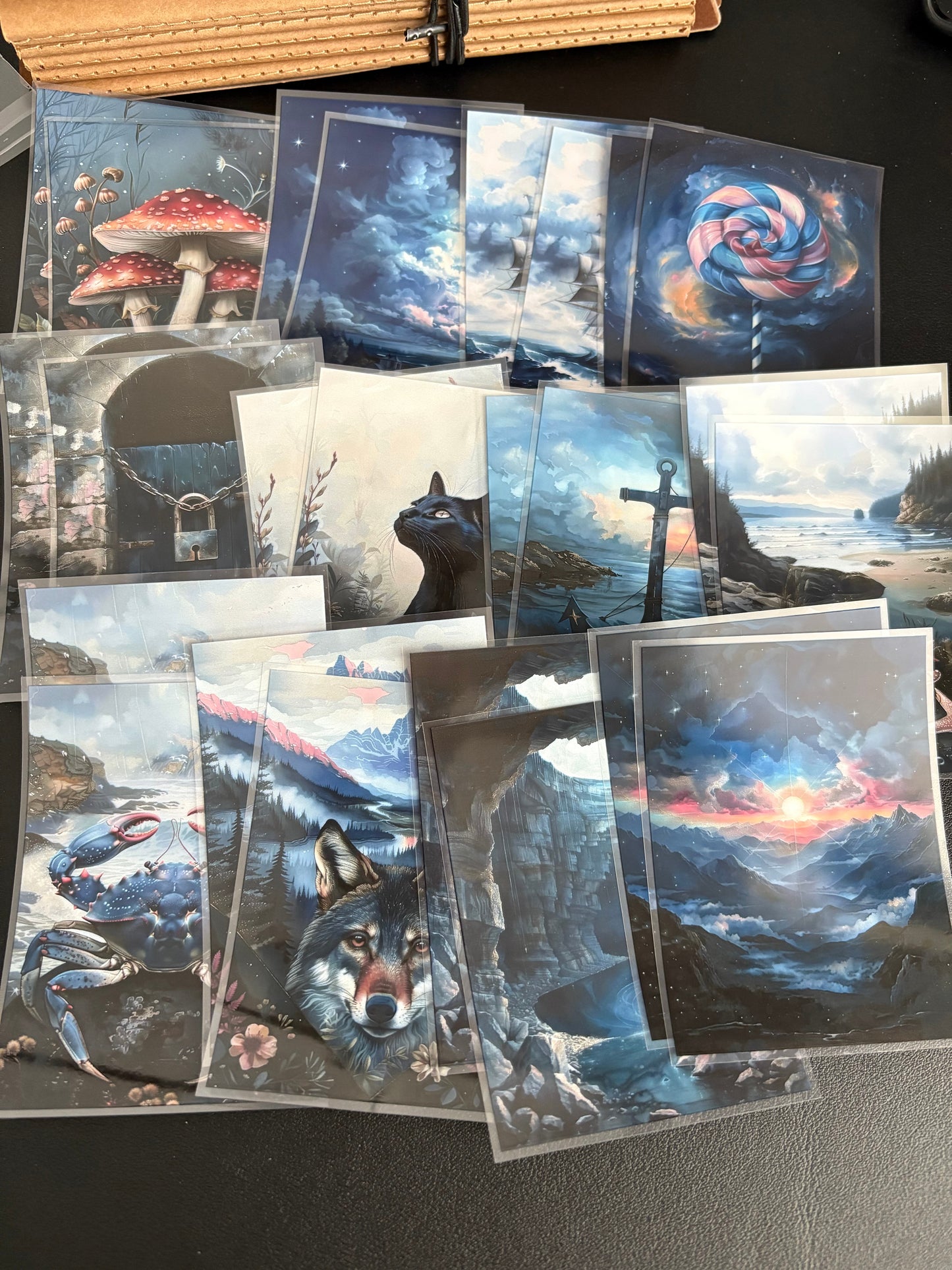 X19 PET background sticker junk journal, scrapbooking,bullet journal, card making 1pack 24 pcs (pattern size 6.4*8.7 cm)