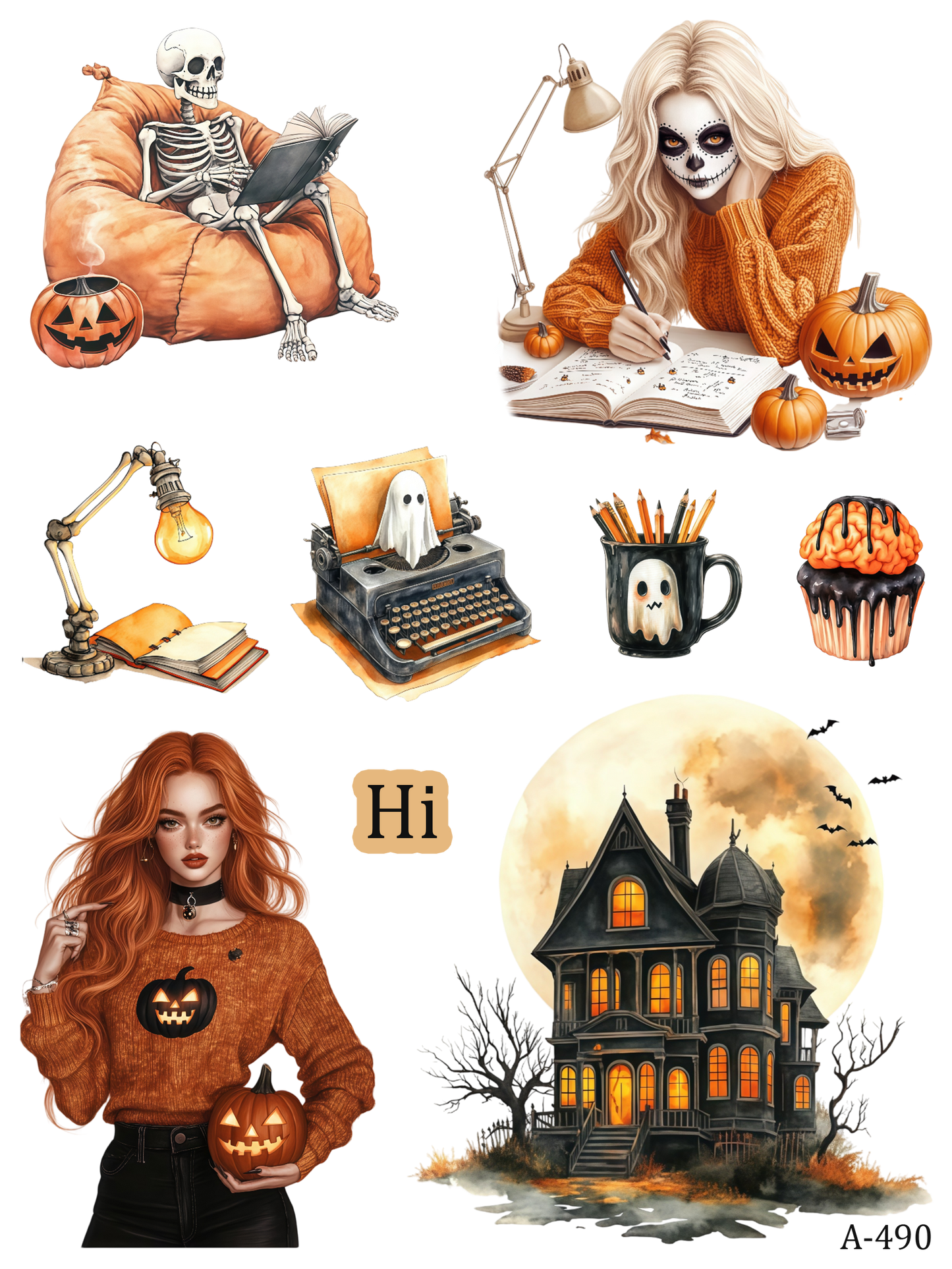 A490-A498 embossed sticker A490 pre-cut embossed sticker (5.91*7.87 inch)