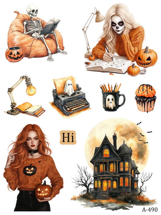 A490-A498 embossed sticker A490 pre-cut embossed sticker (5.91*7.87 inch)