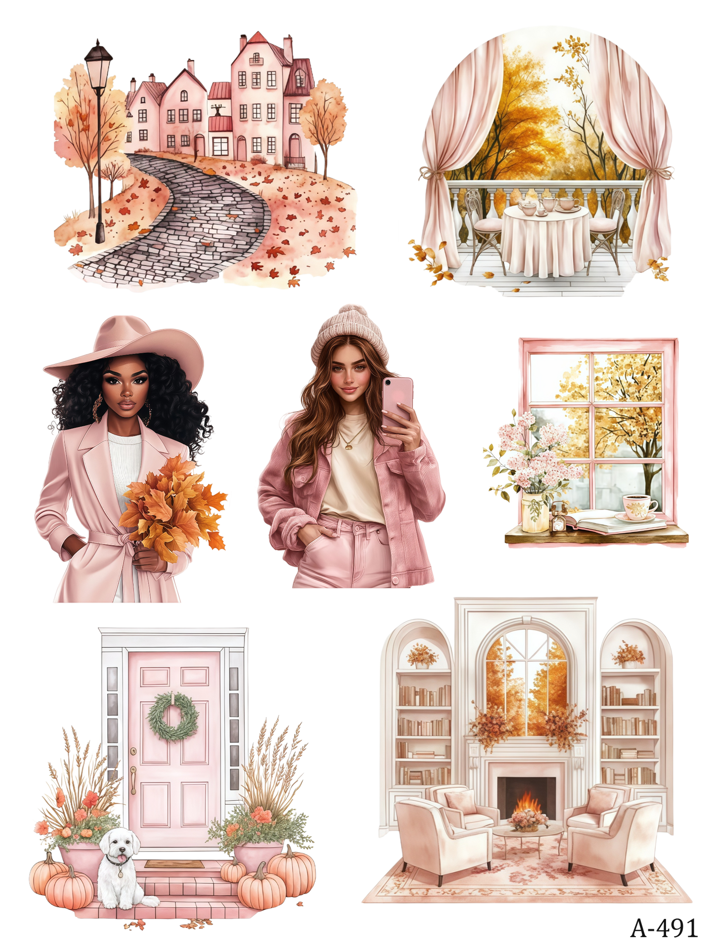 A490-A498 embossed sticker A491 pre-cut embossed sticker (5.91*7.87 inch)