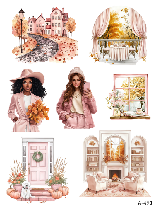 A490-A498 embossed sticker A491 pre-cut embossed sticker (5.91*7.87 inch)