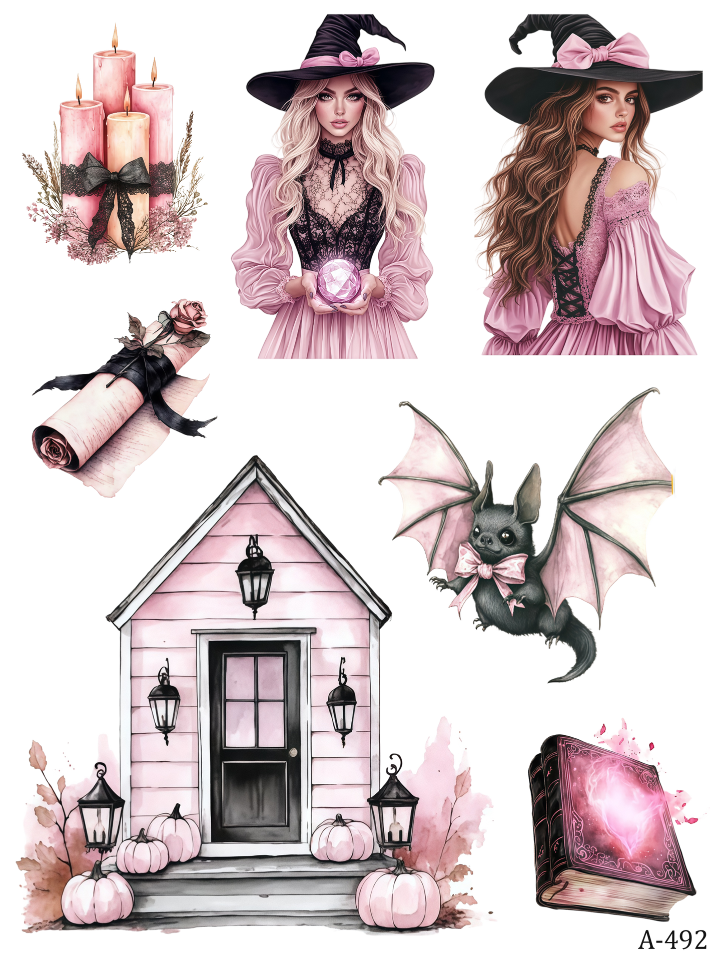 A490-A498 embossed sticker A492 pre-cut embossed sticker (5.91*7.87 inch)