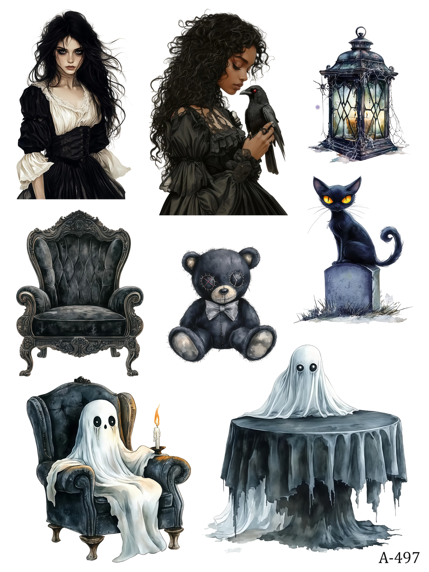 A490-A498 embossed sticker A497 pre-cut embossed sticker (5.91*7.87 inch)