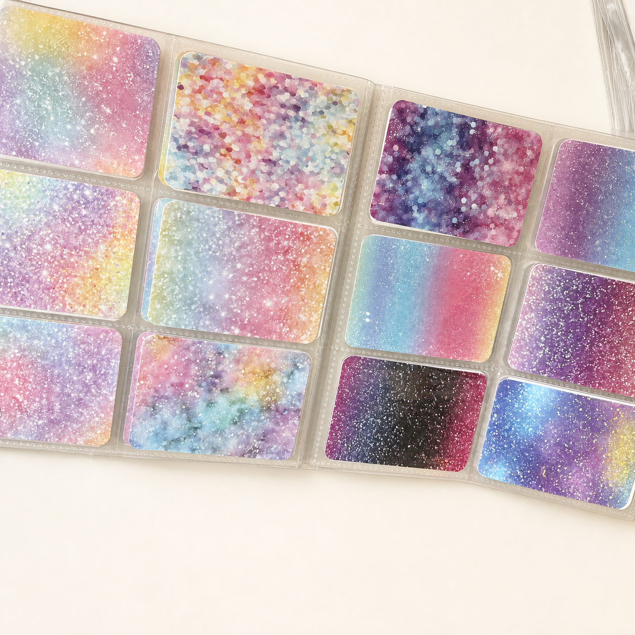 Colorful colors, starry sky, stars background ATC cards bundle