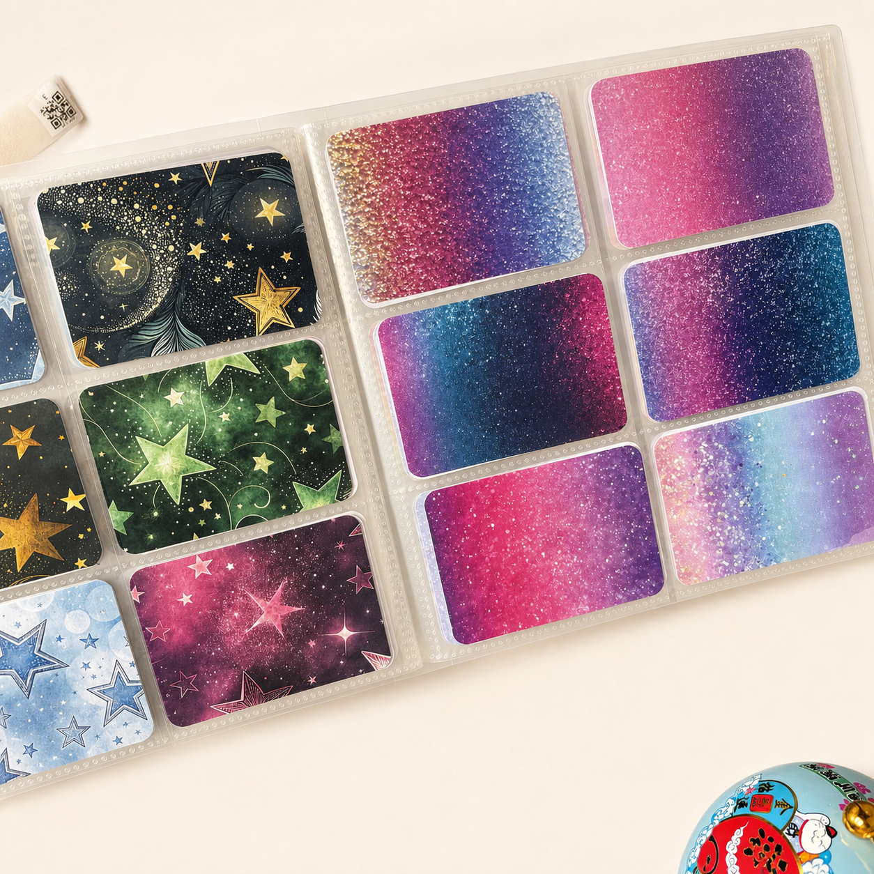 Colorful colors, starry sky, stars background ATC cards bundle