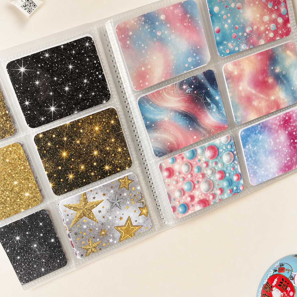 Colorful colors, starry sky, stars background ATC cards bundle