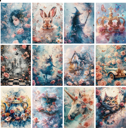 X06 PET background sticker junk journal, scrapbooking,bullet journal, card making 1pack 24 pcs (pattern size 6.4*8.7 cm)